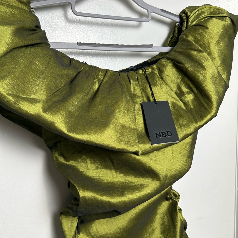 NBD Brianne Mini Dress Moss Green NWT - Picture 5 of 7